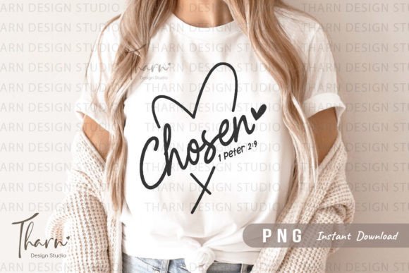 Chosen Heart Png Christian Sublimation T-Shirt Designs