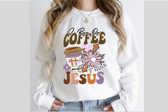 I Run on Coffee and Jesus Retro SVG T-Shirt Designs