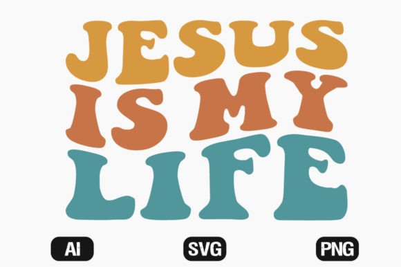 Jesus is My Life Wavy Svg, T-Shirt Designs
