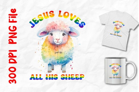 Jesus Loves All His Sheeps T-Shirt Designs