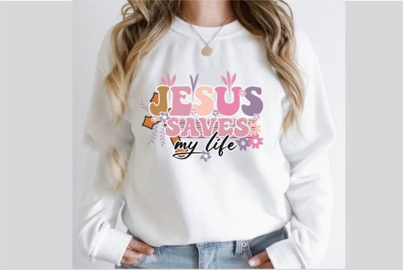 Jesus Saves My Life Retro SVG Design for T-Shirt Designs