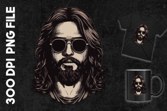 Jesus Wearing Sunglasses Clipart for T-Shirt Designs