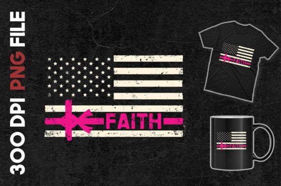 Pink Awareness Ribbon Faith for Jesus T-Shirt Designs