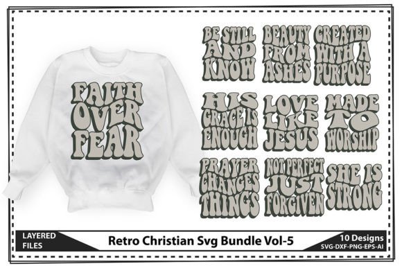 Retro Christian Svg Bundle Vol-5 T-Shirt Designs